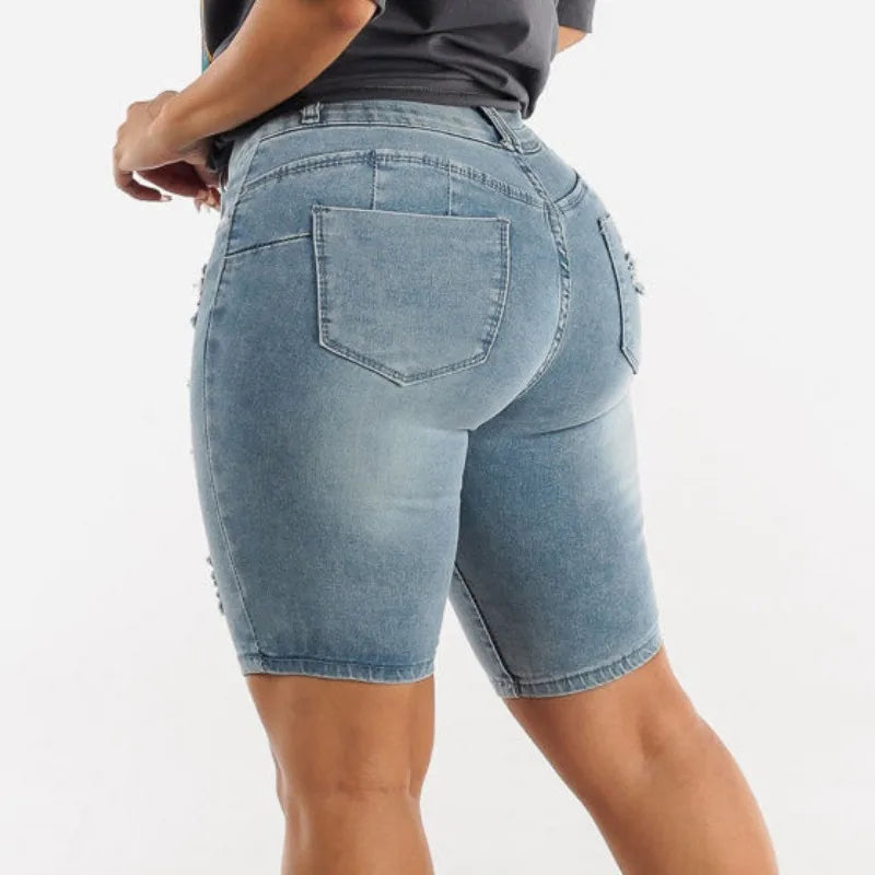 CALÇÃO JEANS RASGADO